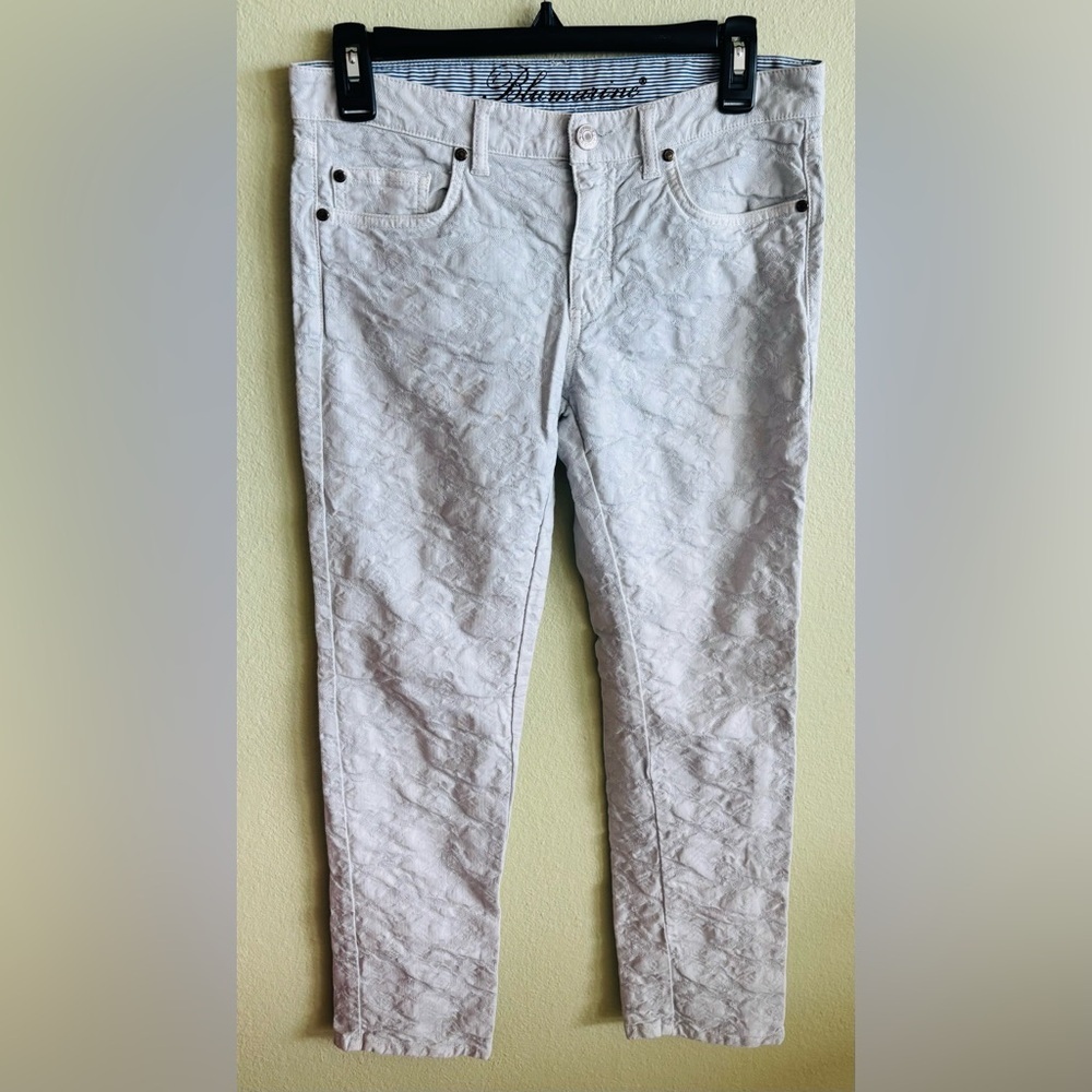 Bluemarine White  Jacquard  Patterened Pants Size: 10